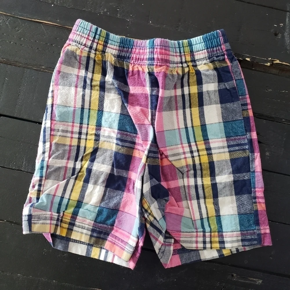Bundle of 2 Plaid Shorts Carter's Healthtex Baby Boy 24 Months Blue Pink Grey